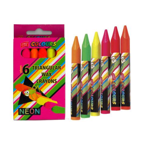 Kredki świecowe Easy Colours Fluo trójkątne, 6 kolorów - 2